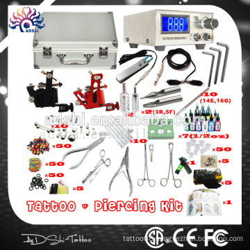 portable and practical professional Piercing tattoo machine kit& piercing gun &jewelry tool kit